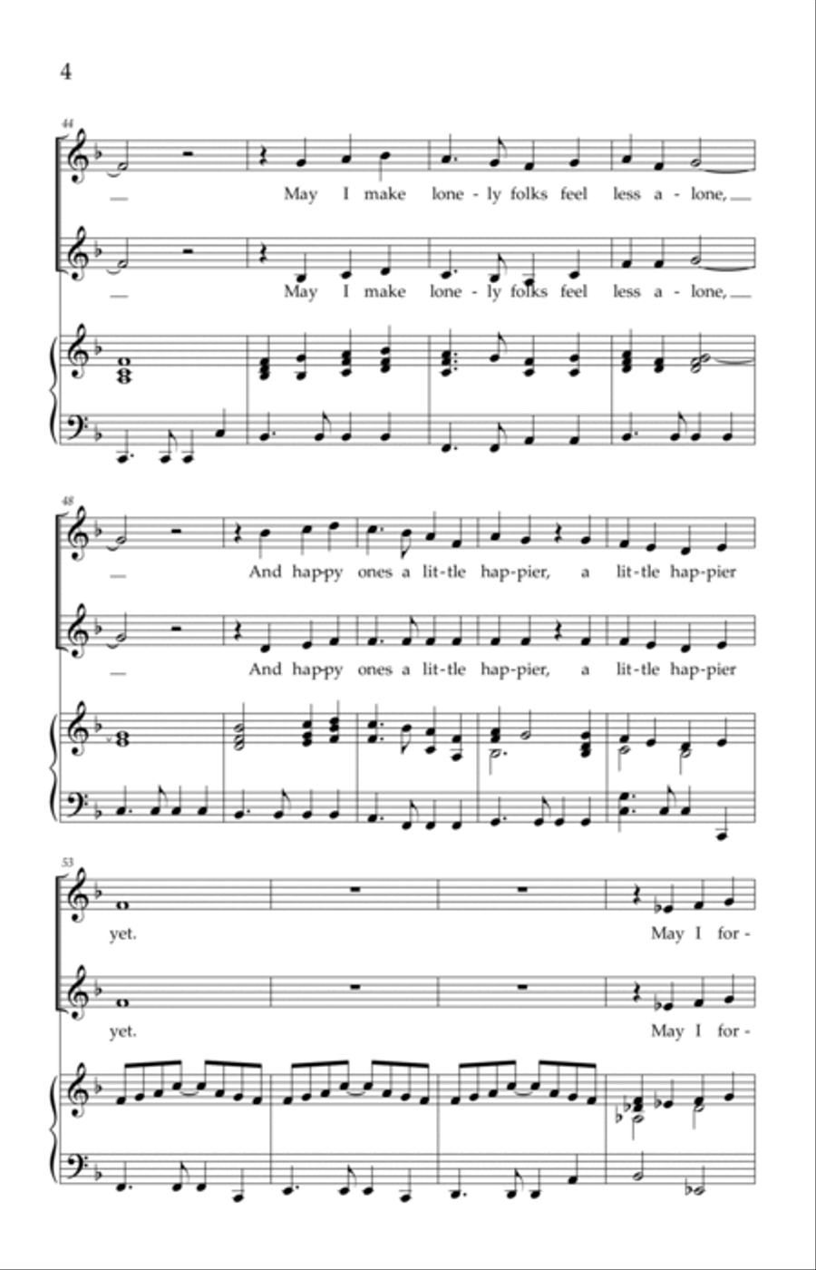 A Prayer for Every Day — 2-part treble voices (or SA), piano SA scores gallery preview page 5