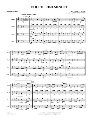 Book cover for Boccherini Minuet - Full Score