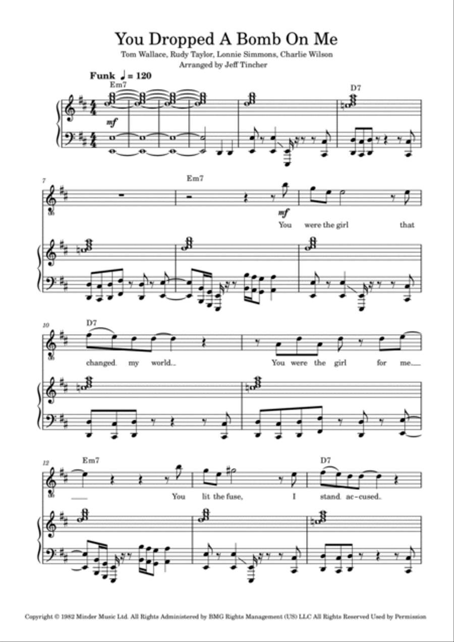 You Dropped A Bomb On Me Piano, Vocal, Guitar scores gallery preview page 2