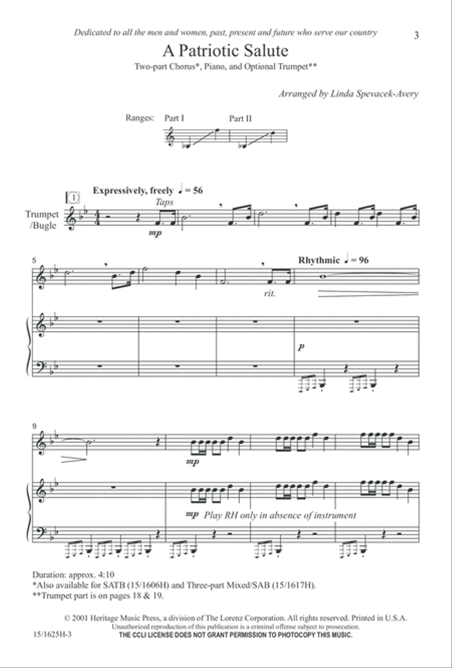 A Patriotic Salute A Patriotic Salute 2-Part scores gallery preview page 3