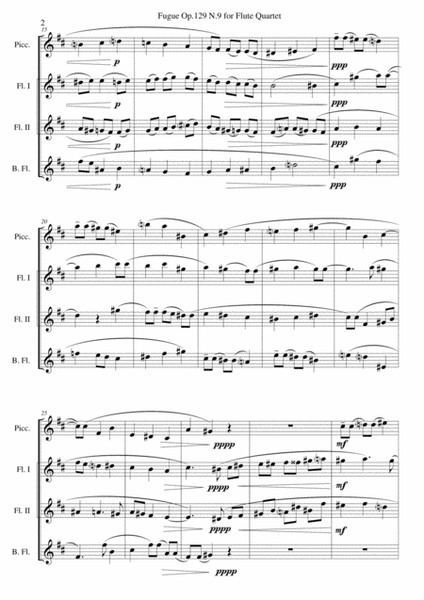 Fugue Op.129 N.9 for Flute Quartet image number null