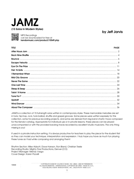 Jamz (15 Solos in Modern Styles) - Flute with MP3s image number null