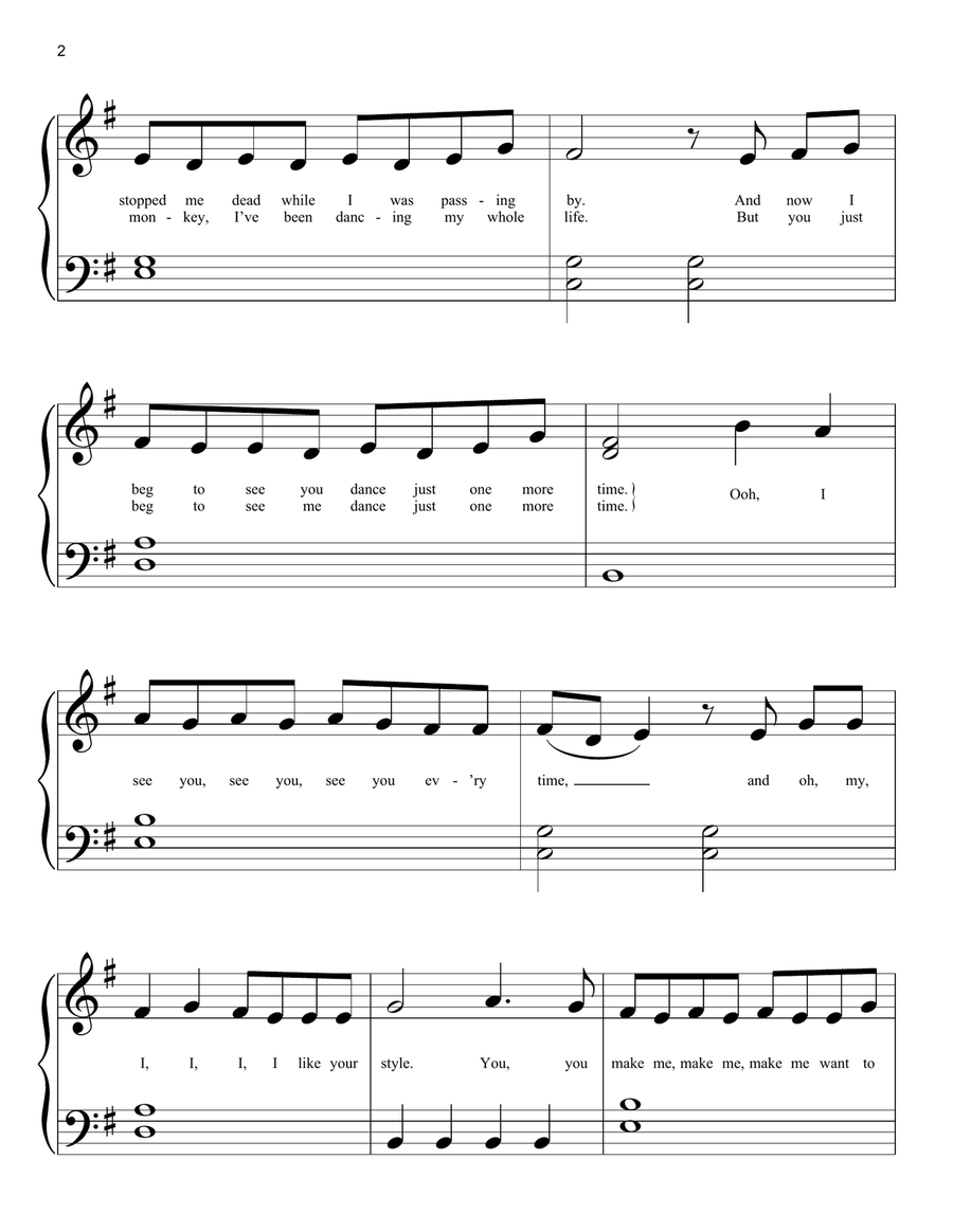 Dance Monkey Easy Piano scores gallery preview page 2