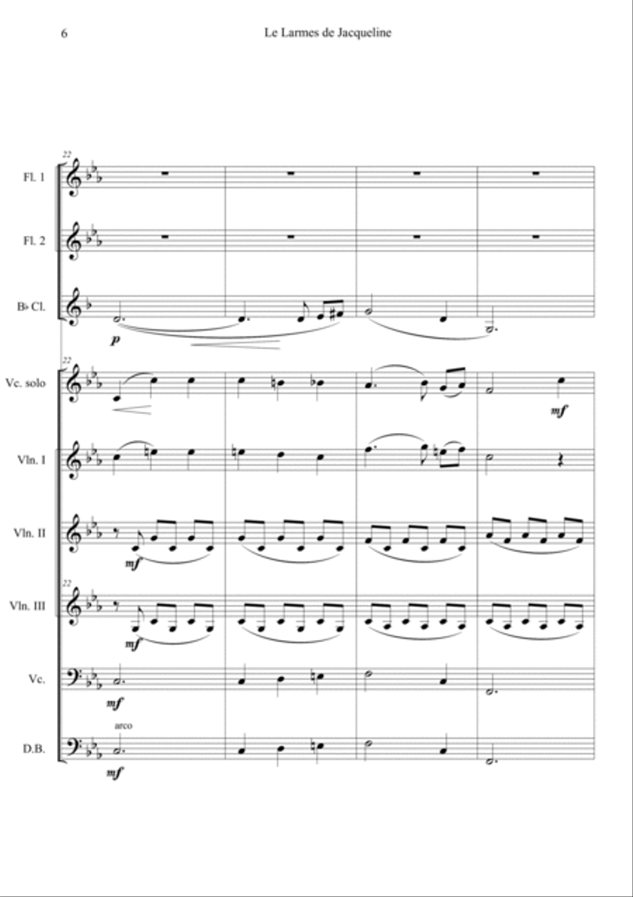 Jacqueline's Tears Orchestra scores gallery preview page 6