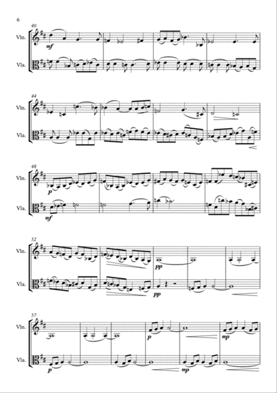 Three Postcards for violin and viola String Duet scores gallery preview page 6