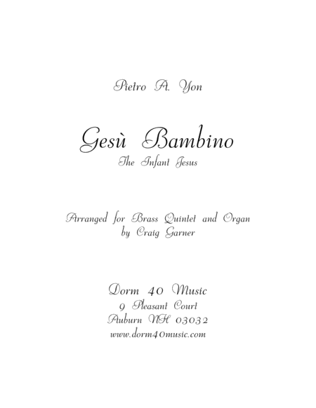Gesù Bambino (The Infant Jesus), for Brass quintet and Organ image number null