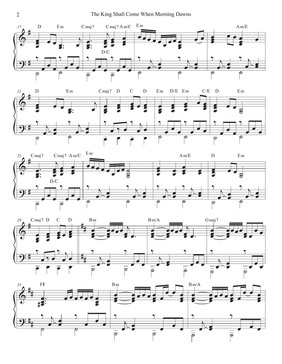 The King Shall Come When Morning Dawns (Trombone solo and Piano) Piano scores gallery preview page 5
