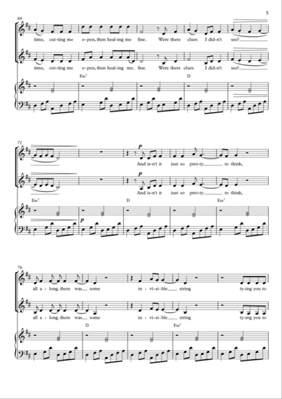 Invisible String High Voice scores gallery preview page 5