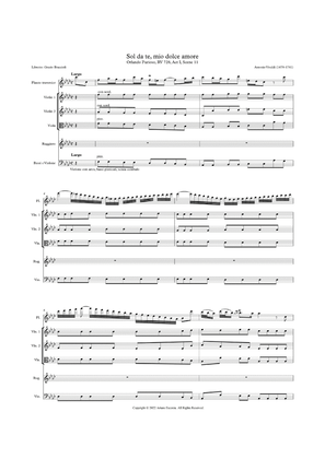 Book cover for "Sol da te mio dolce amore" from "Orlando Furioso" RV 728 - Antonio Vivaldi - Score Only