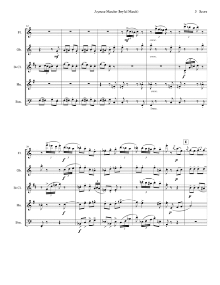 Joyful March set for woodwind quintet (Chabrier - Joyeuse Marche) image number null