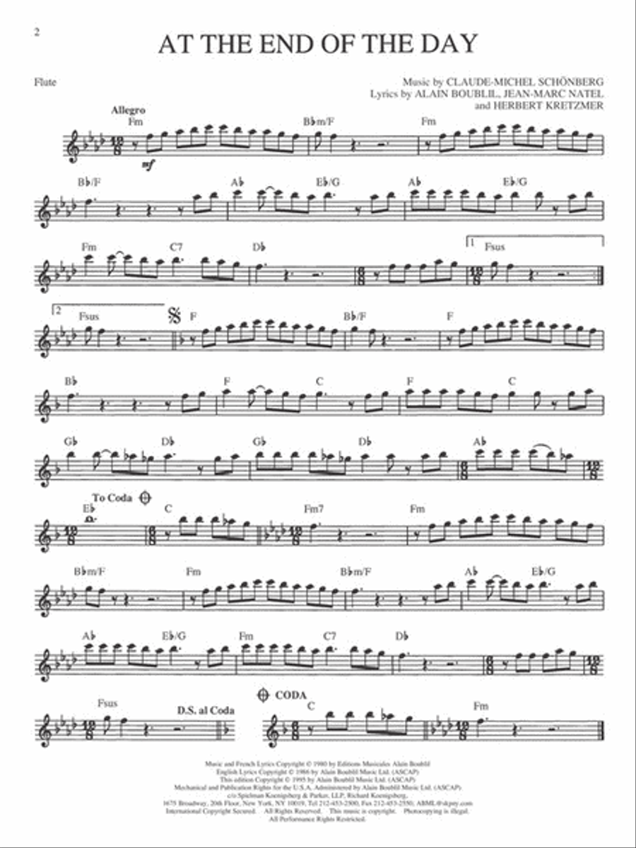 Les Misérables Flute Solo scores gallery preview page 3
