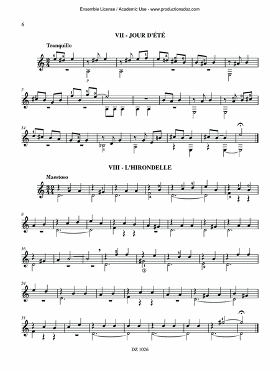 20 regards sur six cordes Classical Guitar scores gallery preview page 6