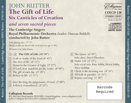 Rutter: The Gift of Life - Seven Sacred Pieces image number null