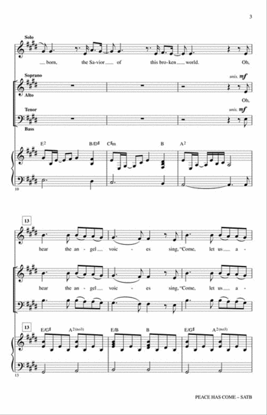 Peace Has Come Choir scores gallery preview page 3