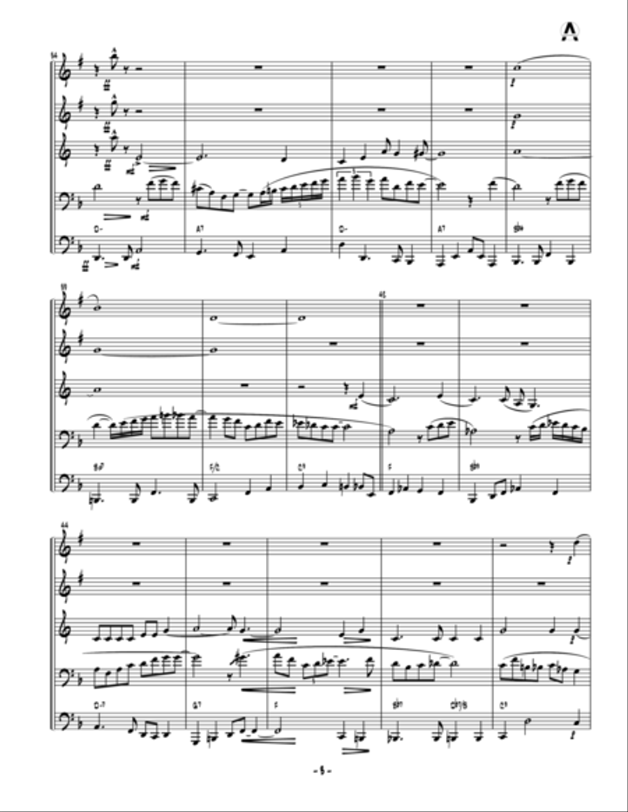 Swing Low, Sweet Chariot Brass Quintet scores gallery preview page 5