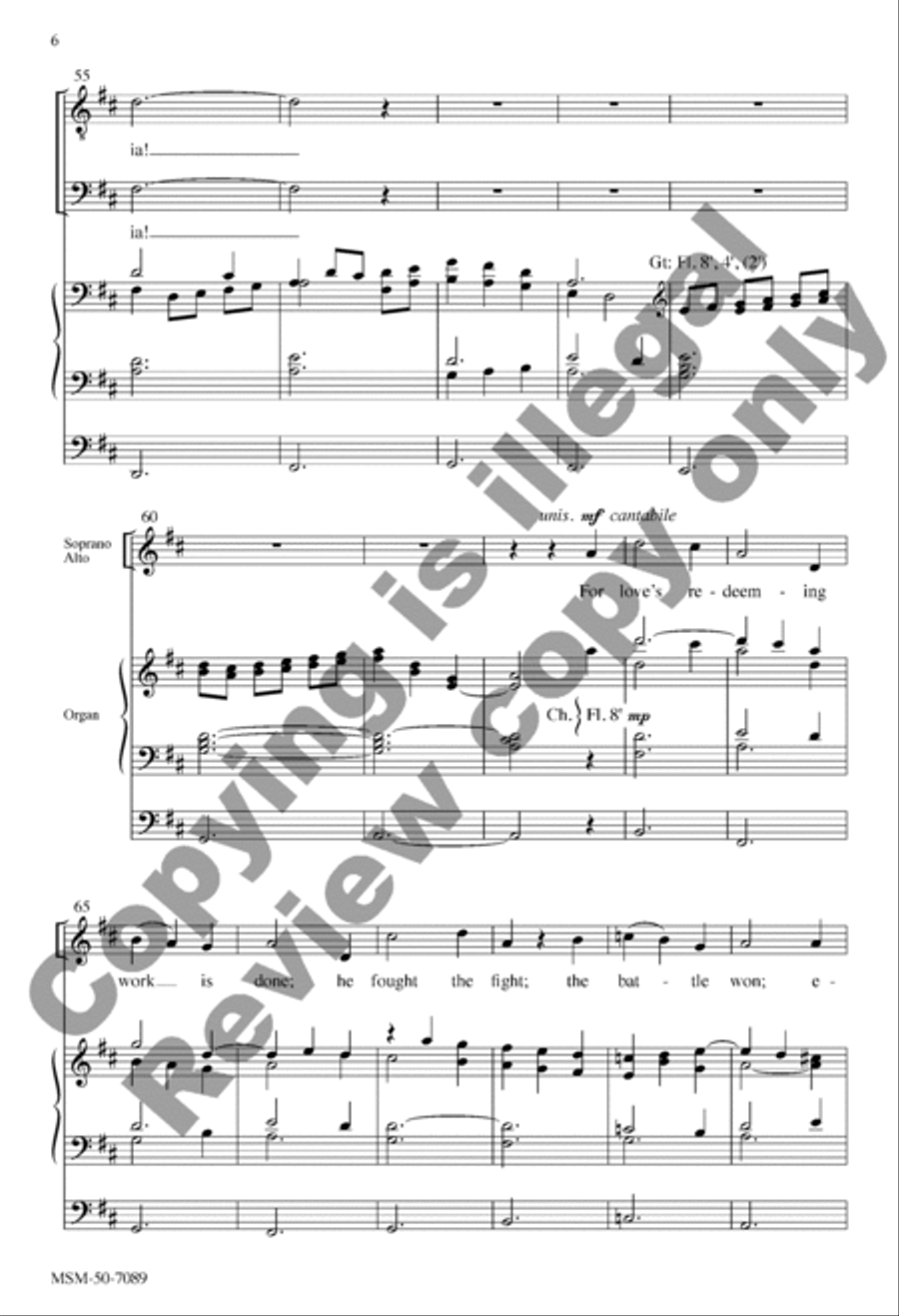 Love's Redeeming Work Is Done 4-Part scores gallery preview page 6
