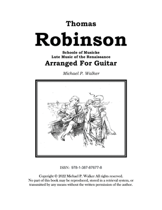 Book cover for Thomas Robinson Schoole of Musicke Lute Music of the Renaissance Arranged For Guitar