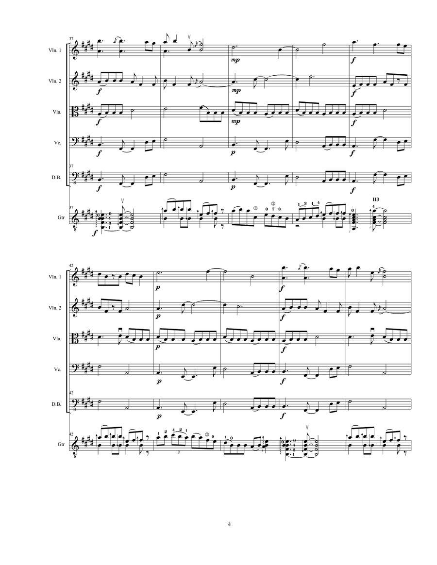 Cumberland Concerto for Guitar and Strings Chamber Orchestra scores gallery preview page 4