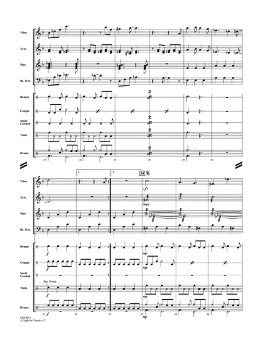 A Night in Tunisia - Full Score Concert Band scores gallery preview page 5