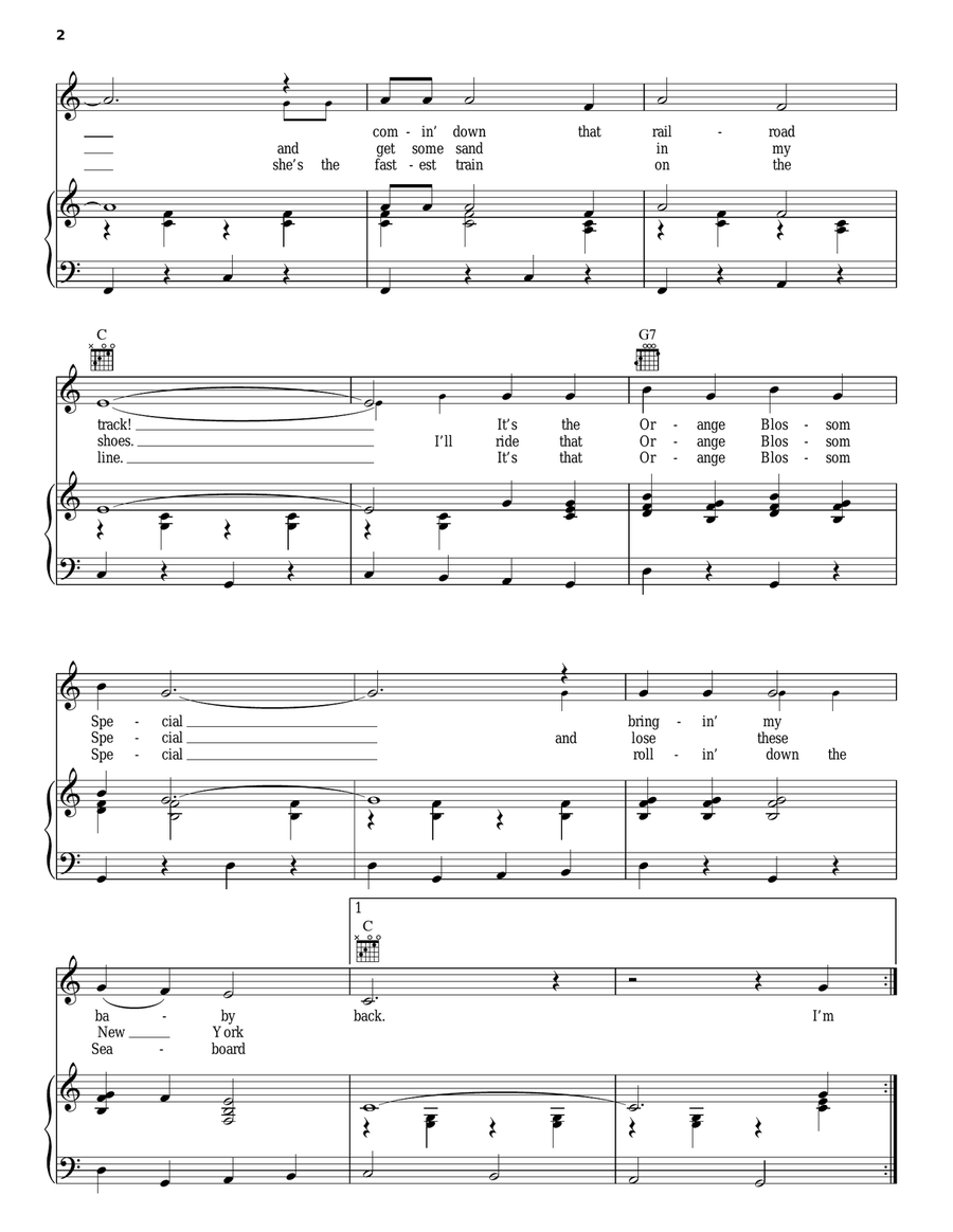 Orange Blossom Special Piano, Vocal, Guitar scores gallery preview page 2