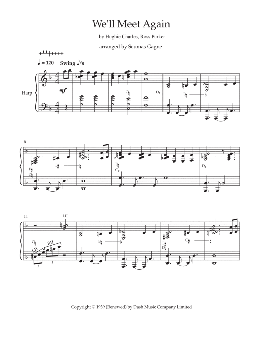 We'll Meet Again We'll Meet Again Harp scores gallery preview page 1