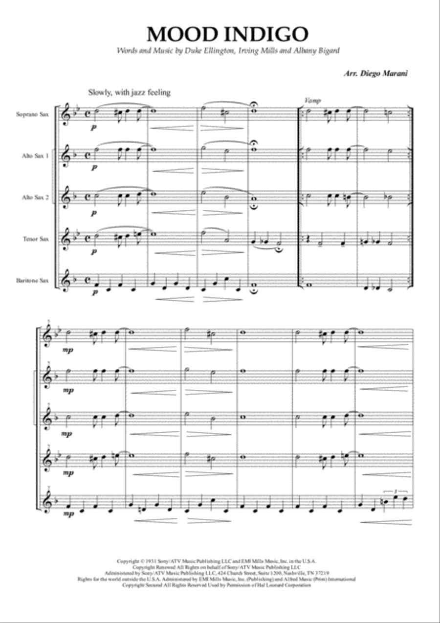 Mood Indigo Woodwind Quintet scores gallery preview page 4