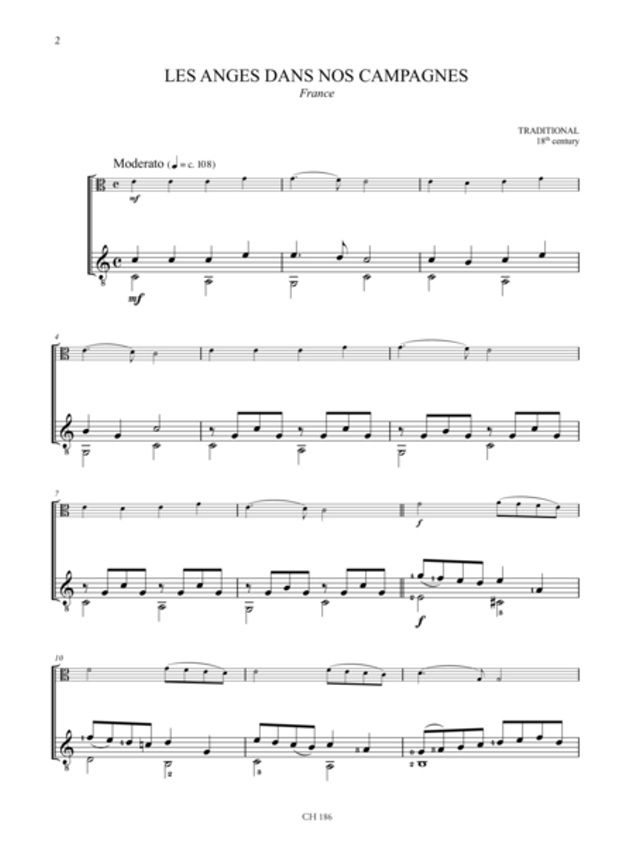 Christmas Carols. 20 Easy Arrangements for Viola and Guitar Viola scores gallery preview page 2