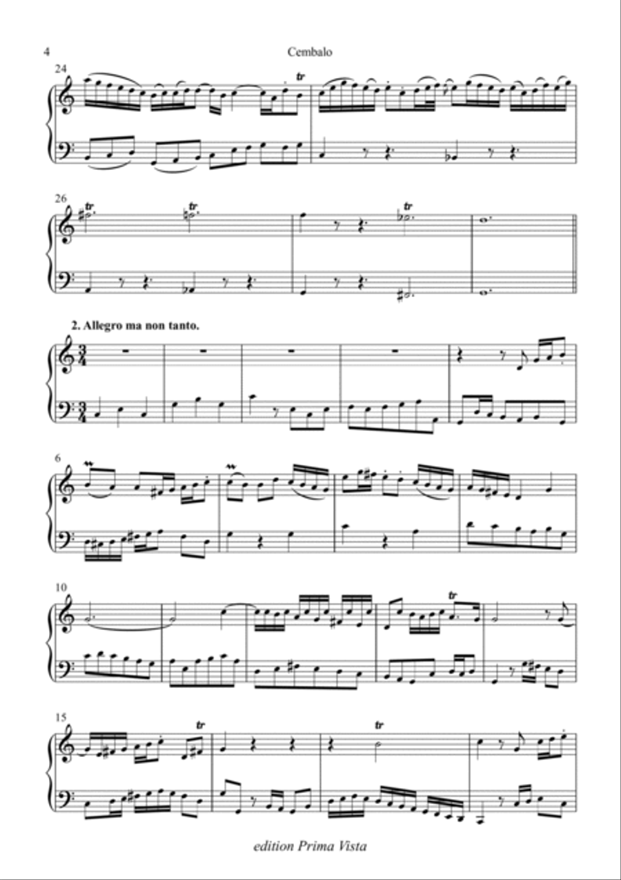 J. S. Bach, Three Sonatas for Alto Recorder & Harpsichord BWV 1027-1029 (harpsichord part) Chamber Music scores gallery preview page 4