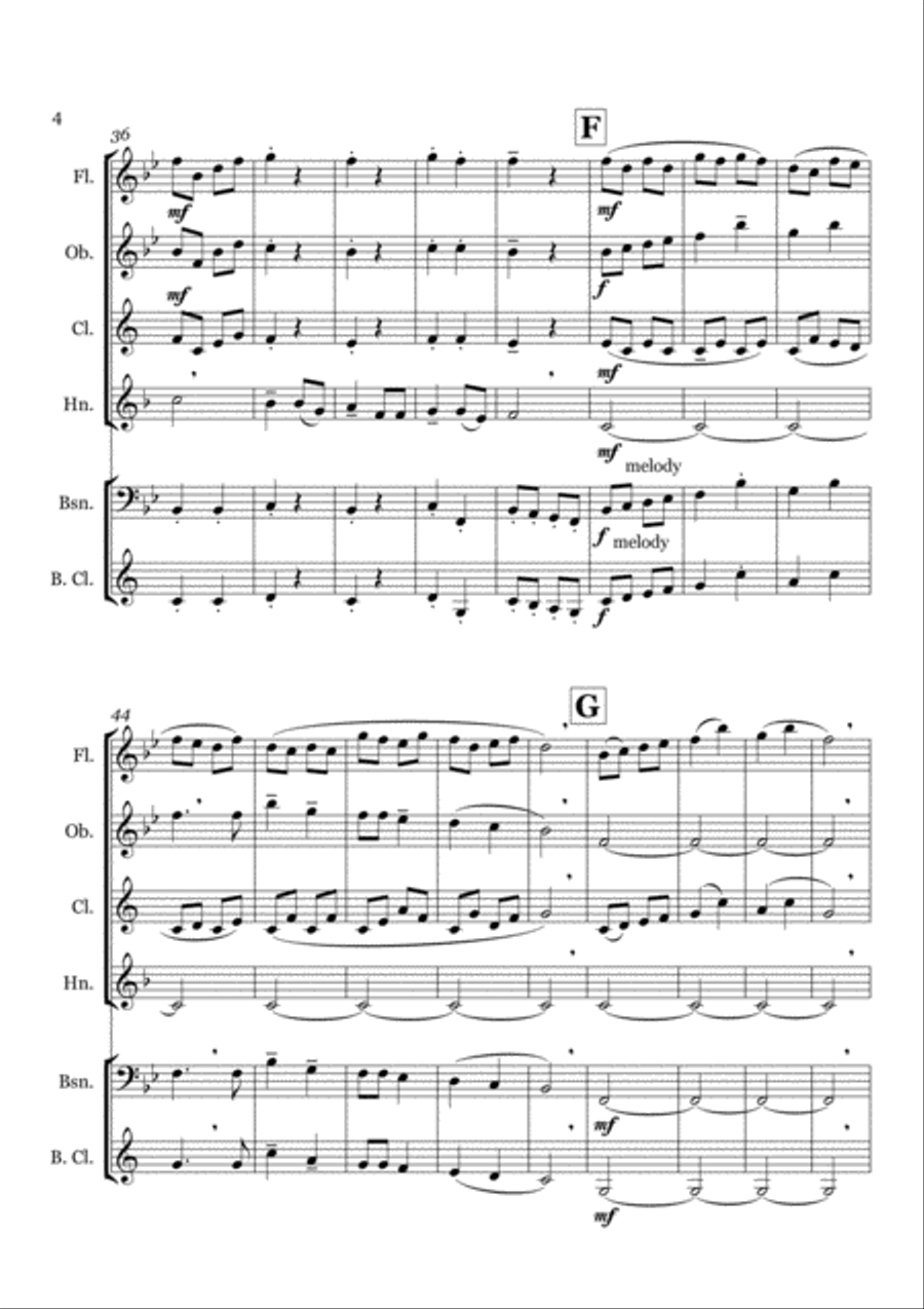 NURSERY RHYMES FOR WOODWIND QUINTET :Arranged by Vince Corozine (ascap) Woodwind Quintet scores gallery preview page 4
