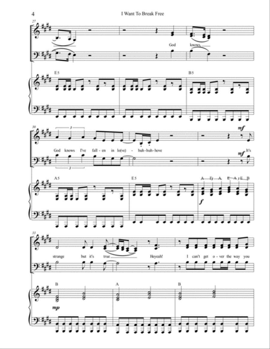 I Want To Break Free 3-Part scores gallery preview page 4