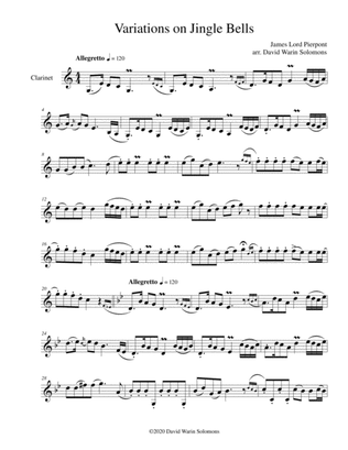 Variations on Jingle Bells for solo clarinet