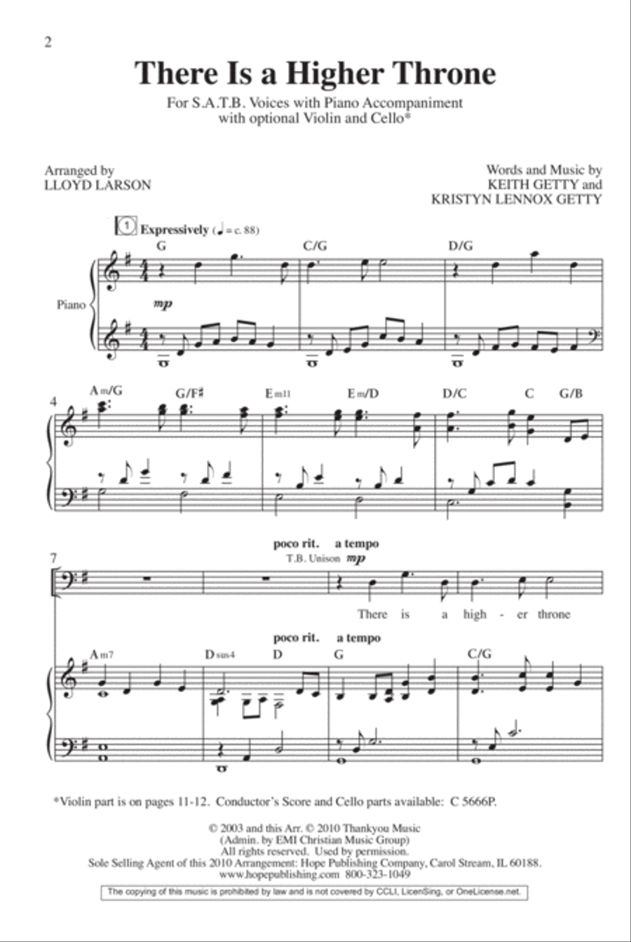 There Is a Higher Throne 4-Part scores gallery preview page 2