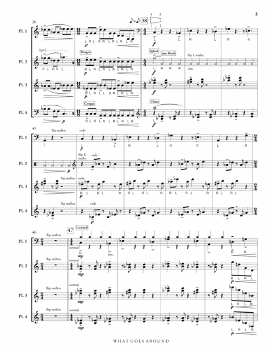 What Goes Around Comes Around Percussion Ensemble scores gallery preview page 5