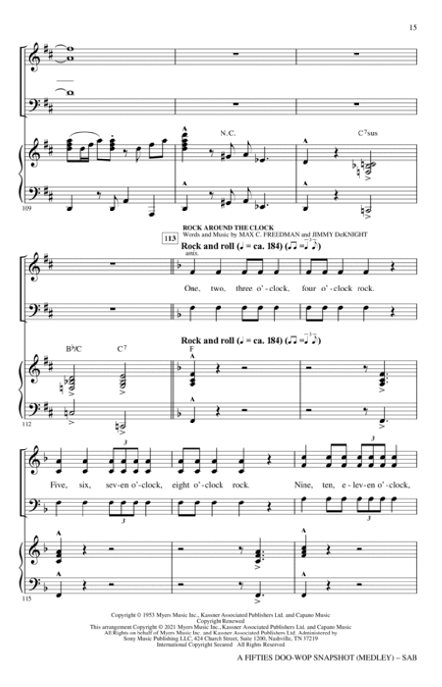A Fifties Doo-Wop Snapshot (Medley) 3-Part scores gallery preview page 14
