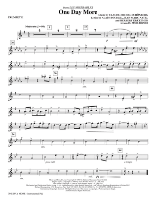 Book cover for One Day More (from Les Miserables) (arr. Mark Brymer) - Bb Trumpet 2