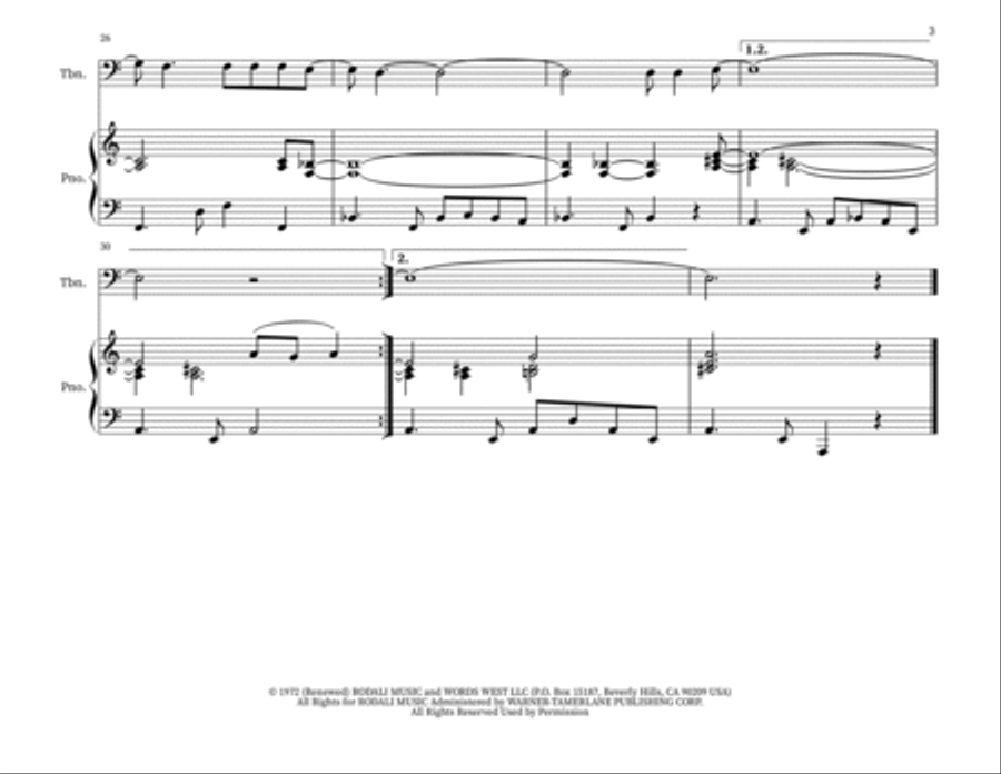 Killing Me Softly With His Song Trombone Duet scores gallery preview page 3