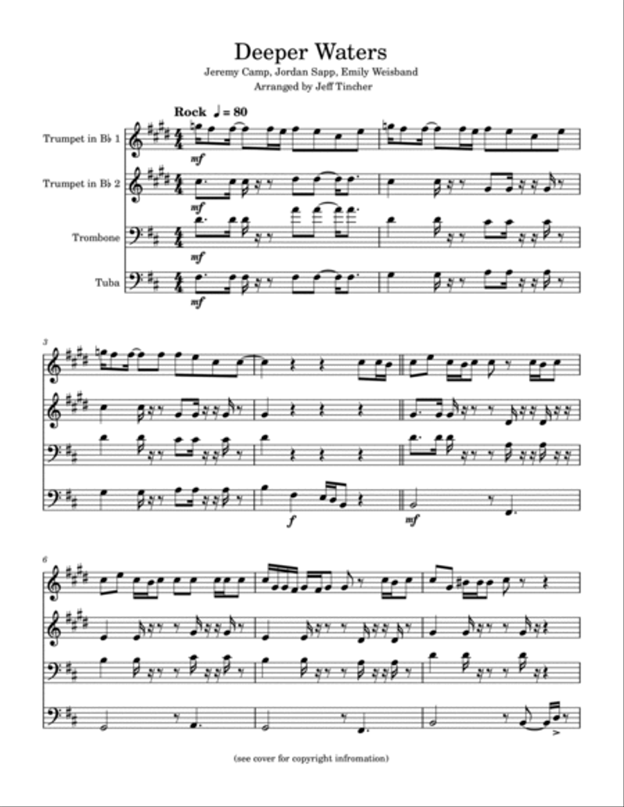 Deeper Waters Deeper Waters Brass Quartet scores gallery preview page 2