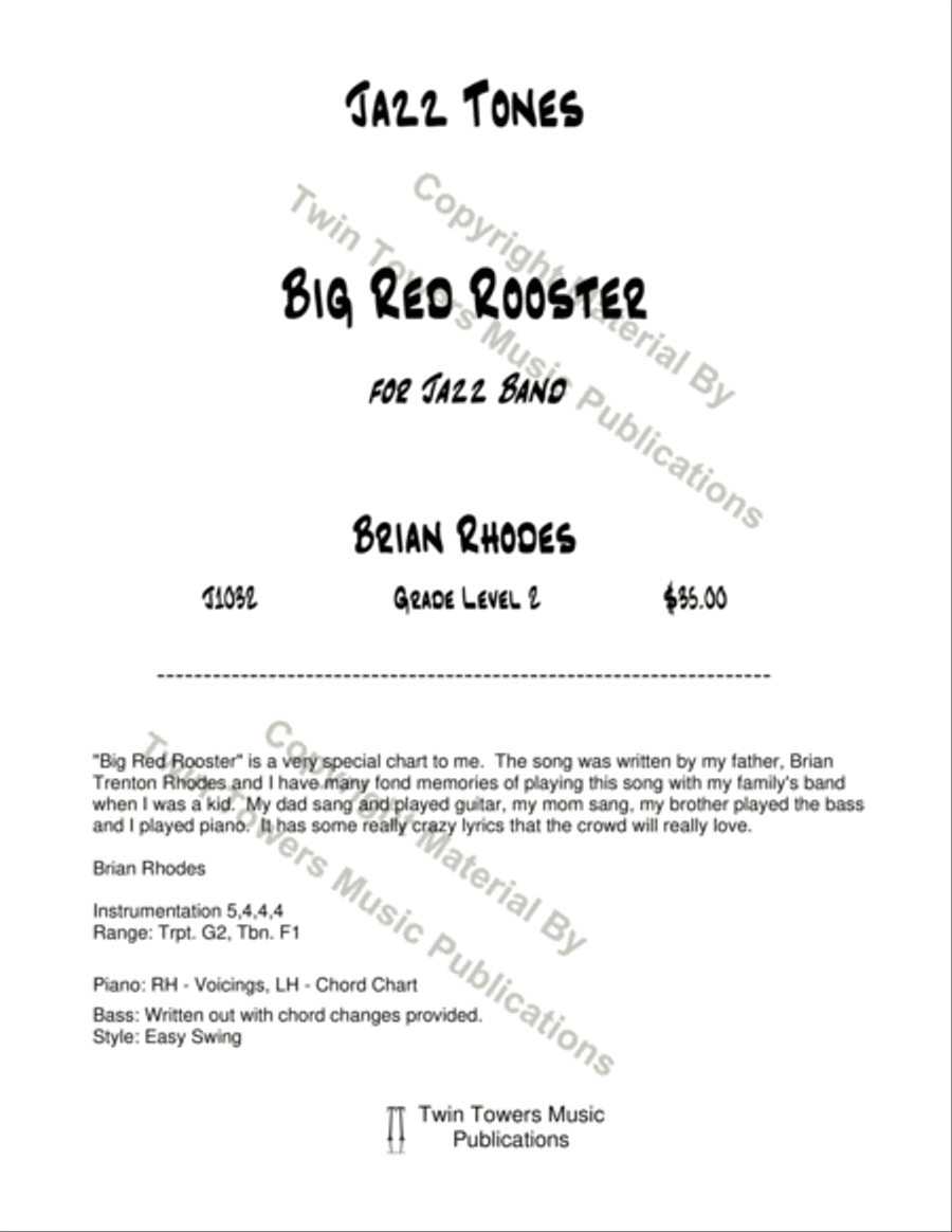Big Red Rooster Jazz Ensemble scores gallery preview page 2