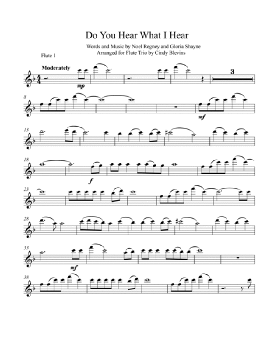 Do You Hear What I Hear Flute Trio scores gallery preview page 6