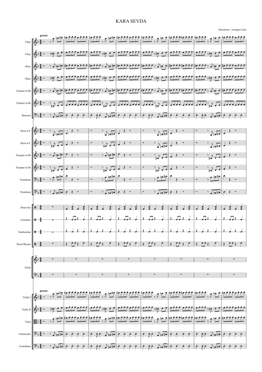 Kara Sevda Full Orchestra scores gallery preview page 1
