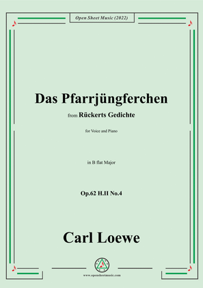 Book cover for Loewe-Das Pfarrjüngferchen,Op.62 H.II No.4,in B flat Major