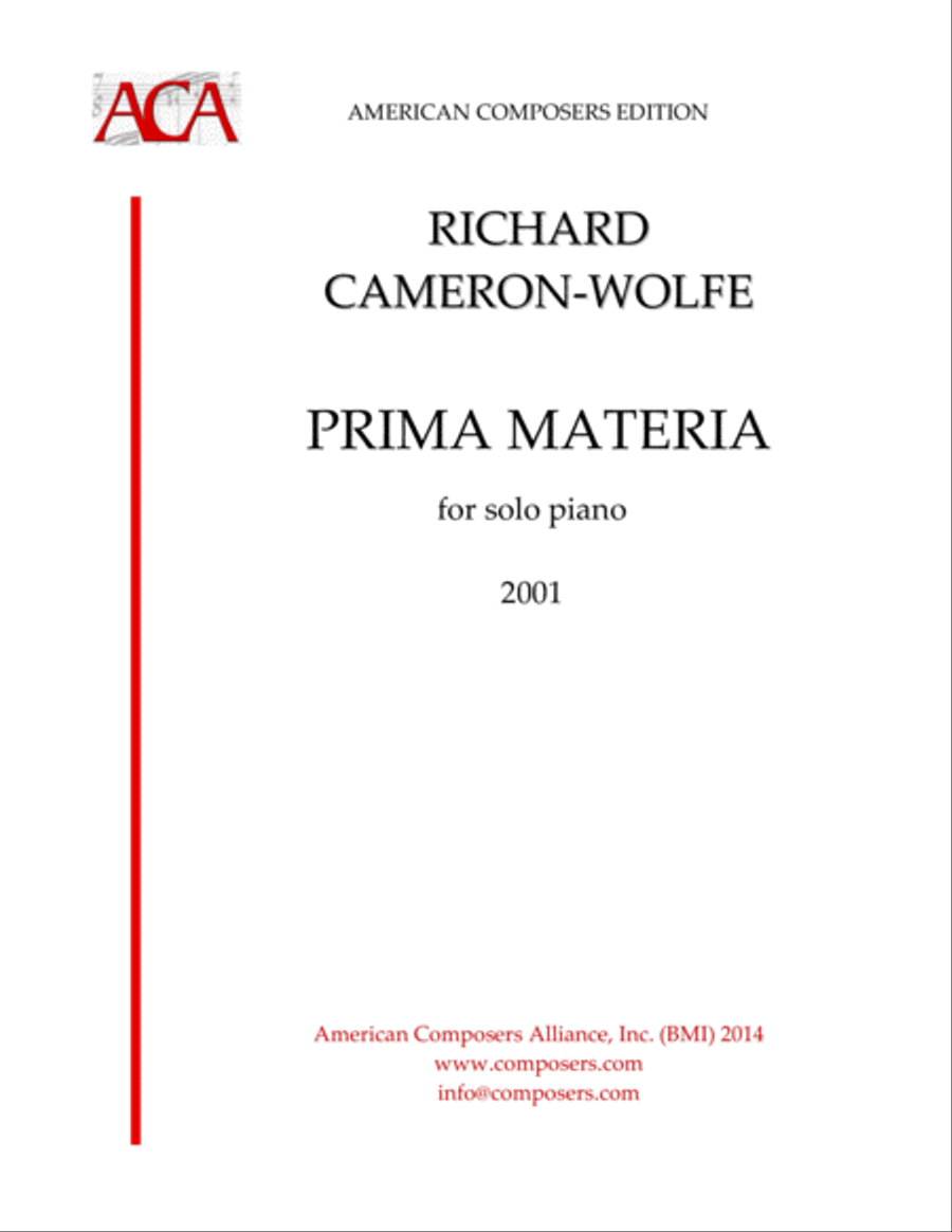 [Cameron-Wolfe] Prima Materia Piano Solo scores gallery preview page 1