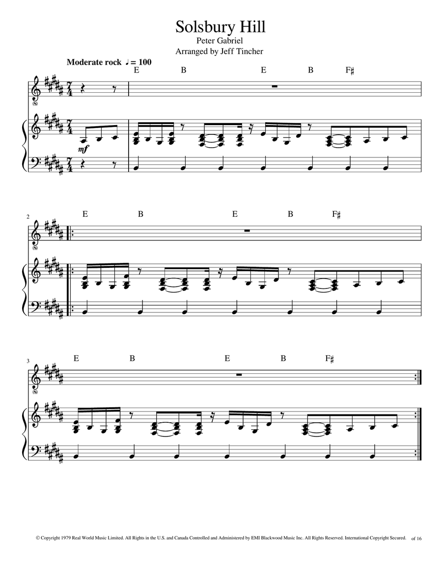 Solsbury Hill Voice scores gallery preview page 2