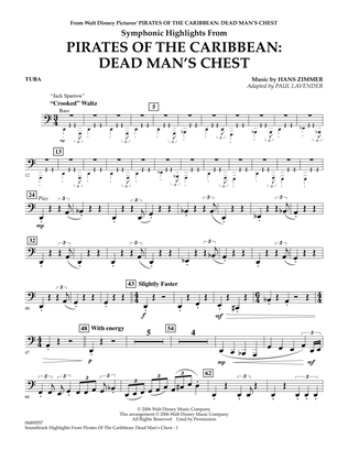 Book cover for Soundtrack Highlights from Pirates Of The Caribbean: Dead Man's Chest - Tuba