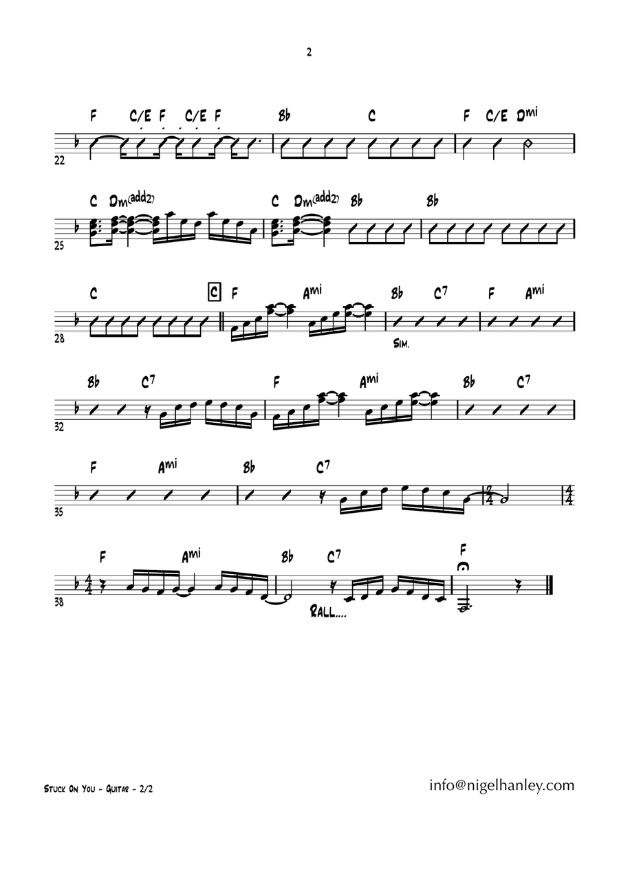 Stuck On You - Piano Solo - Digital Sheet Music