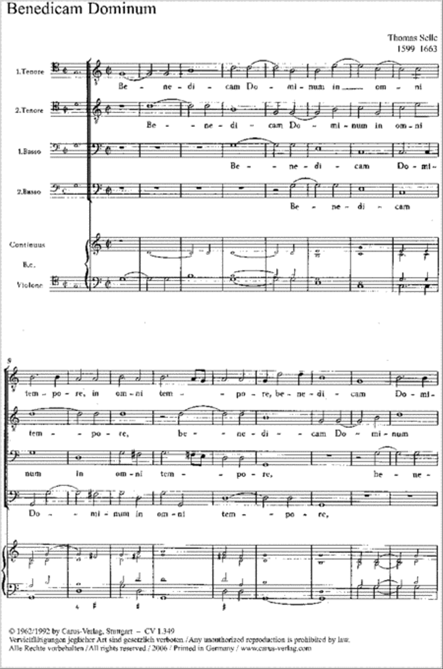 Benedicam Dominum (Sei gepriesen, Herr, mein Gott) TTBB scores gallery preview page 1