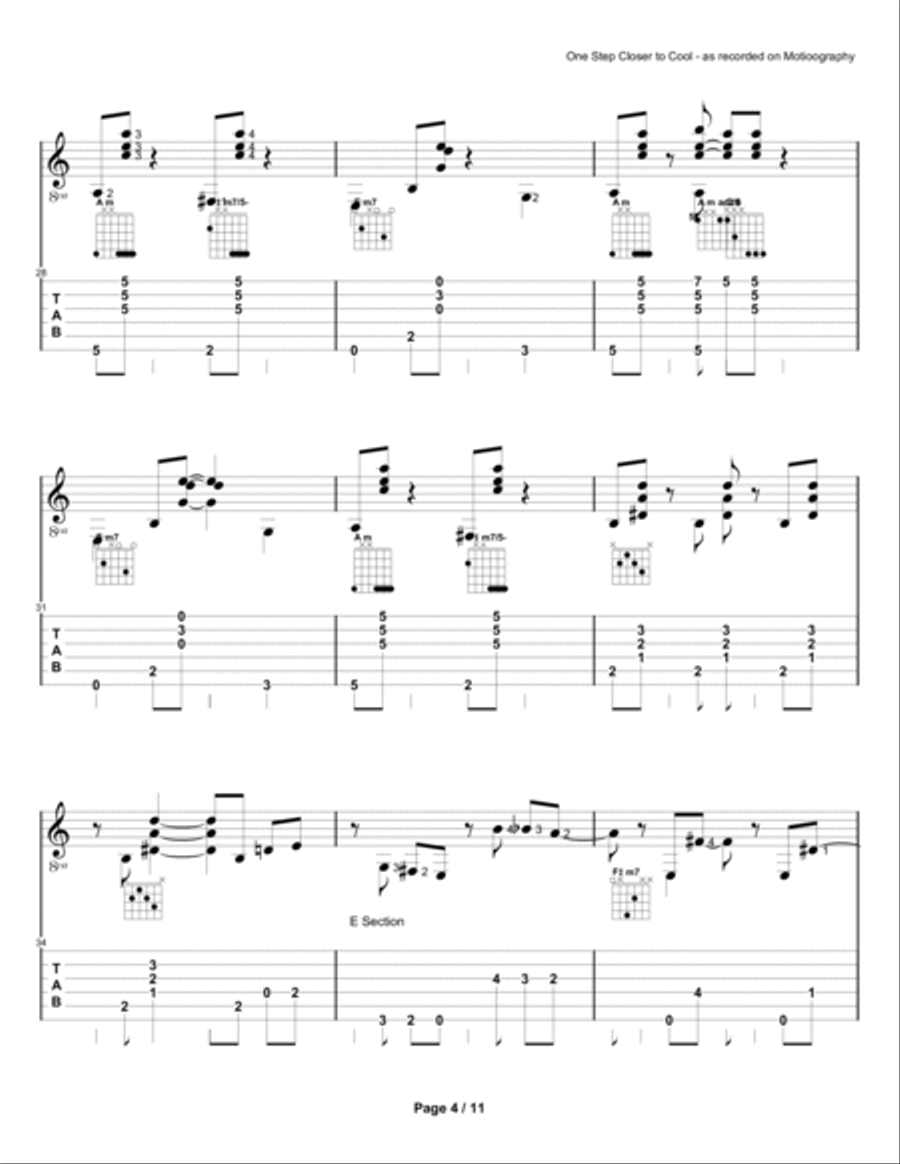 One Step Closer to Cool Acoustic Guitar scores gallery preview page 4