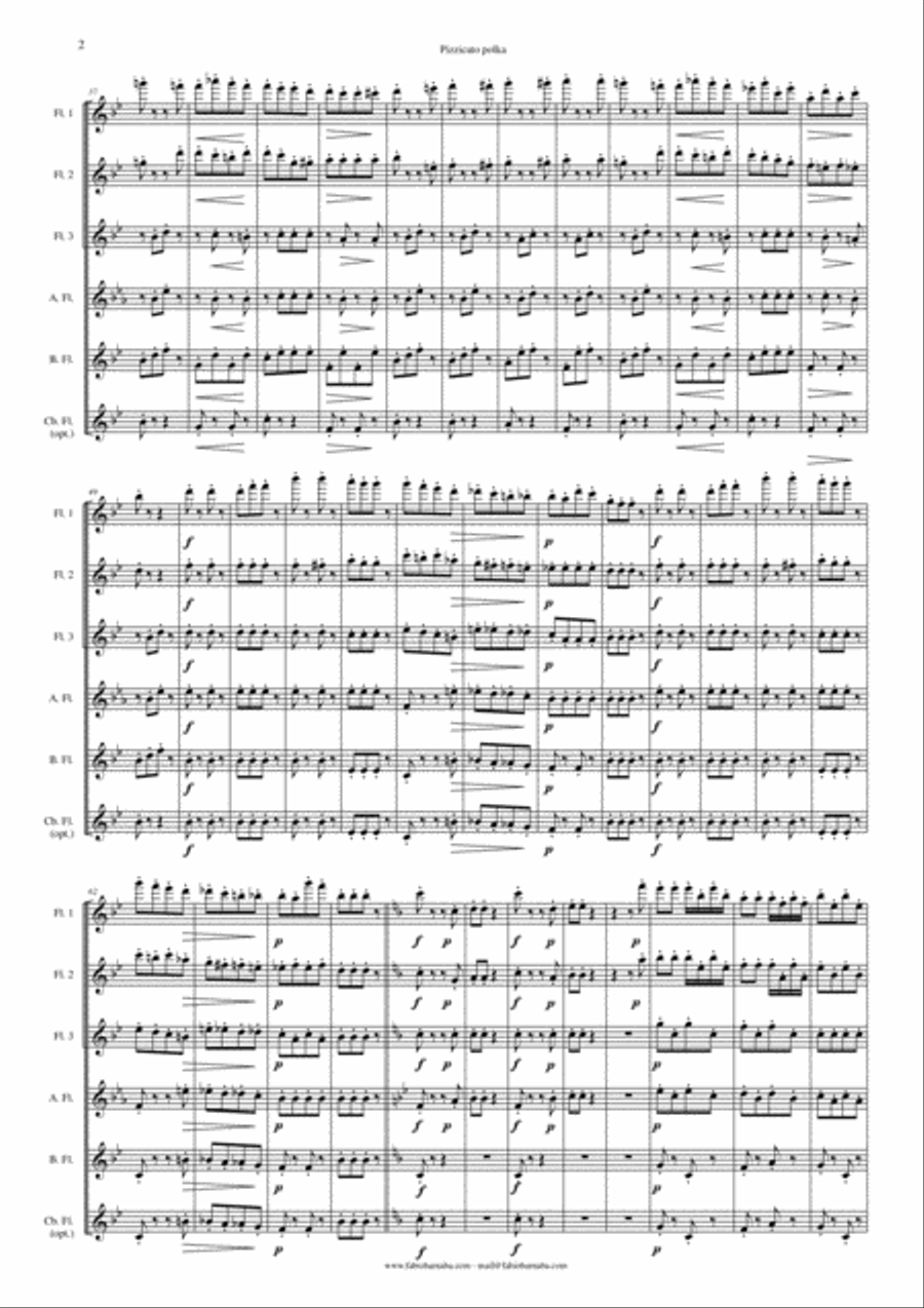 Pizzicato Polka - for Flute Choir Flute Choir scores gallery preview page 3