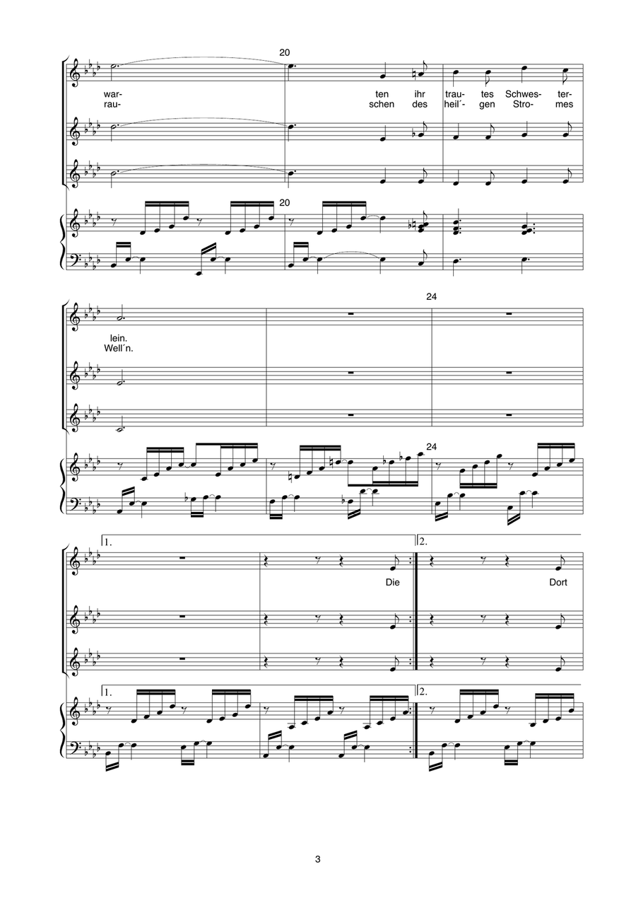 Auf Flügeln des Gesanges SSA scores gallery preview page 3