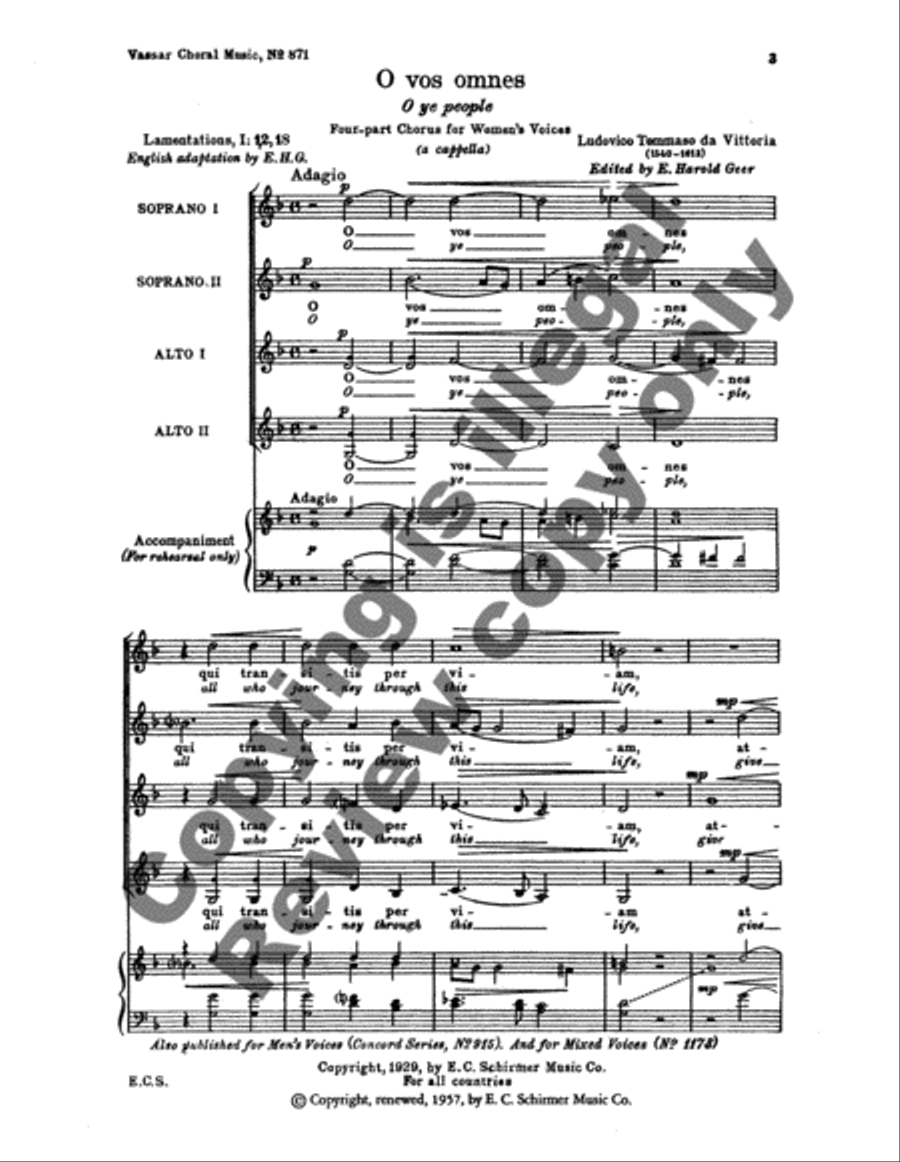 O vos omnes (O ye people) SSAA scores gallery preview page 3